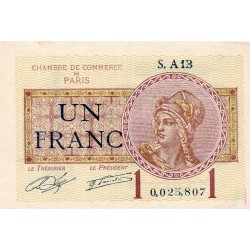75 - PARIS - 1 FRANC - 10/03/1920 - CHAMBER OF COMMERCE