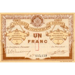 COUNTY 76 - DIEPPE - CHAMBER OF COMMERCE - 1 FRANC