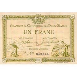 COUNTY 79 - DEUX SEVRES - CHAMBER OF COMMERCE - 1 FRANC 1916