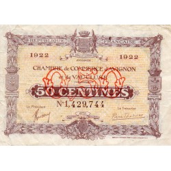 COUNTY 84 - AVIGNON - 50 CENTIMES - 1922