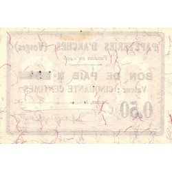 COUNTY 88 - ARCHES - 50 CENTIMES PAY SLIP - ARCHES STATIONERY