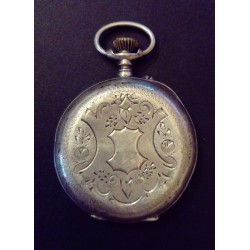 MEN'S POCKET WATCH IN SILVER WITH KEY WINDER  -  GLASS-FREE