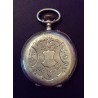 MEN'S POCKET WATCH IN SILVER WITH KEY WINDER  -  GLASS-FREE