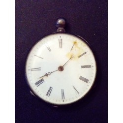 MEN'S POCKET WATCH IN SILVER WITH KEY WINDER - WITHOUT BELLIERE