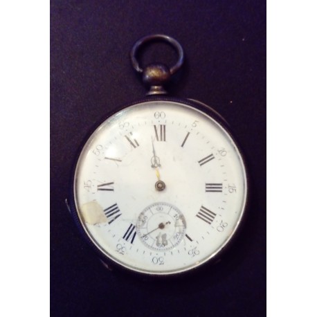 MEN'S POCKET WATCH IN SILVER WITH KEY WINDER