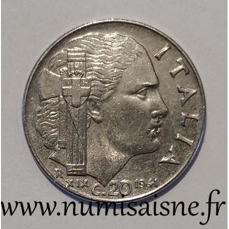 ITALIE - KM 75b - 20 CENTESIMI 1941 ITALIE - KM 75b - 20 CENTESIMI 1941