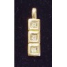 YELLOW GOLD PENDANT - 18 CARATS - RECTANGULAR IN SHAPE AND DECORATED WITH 3 GLOSSES (IN TOTAL 0.10 CARAT)