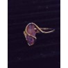 RING IN YELLOW GOLD - 18 CARATS - DECORATED WITH AN AMETHYST (12 X 5 MM) - SIZE 56