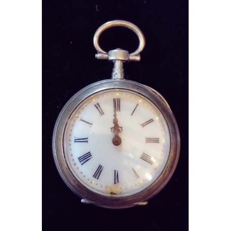 SILVER ADOLESCENT POCKET WATCH WITH KEY WINDER