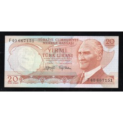 TURQUIE - PICK 187 a - 20 LIRA - L.1970 (1974) - PREFIXE F