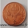 MADAGASCAR - KM 22 - 10 FRANCS 1996 - Stain