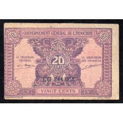 INDOCHINA - GENERAL GOVERNMENT - PICK 90 - 20 CENTS - NO DATE (1942)
