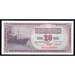 YUGOSLAVIA - PICK 88a - 20 DINARA - 12/08/1978 - SIGN 10 - boat