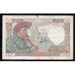 FAY 19/03 - 50 FRANCS JACQUES COEUR - 26/09/1940 - PICK 93