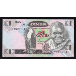 ZAMBIA - PICK 23 a - 1 KWACHA - 1980-1988 - SIGN 5