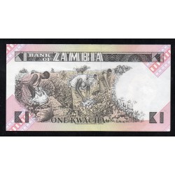 ZAMBIA - PICK 23 a - 1 KWACHA - 1980-1988 - SIGN 5