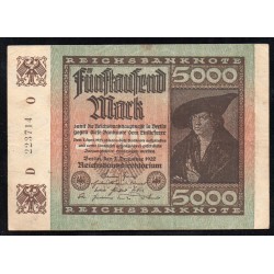 GERMANY - PICK 81 a - 5000 MARK - 02/12/1922