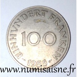 ALLEMAGNE - SARRE - KM 4 - 100 FRANKEN 1955