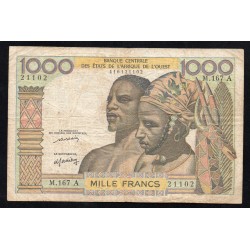 WEST AFRICAN STATES - IE HOW - PICK 103 A L  - 1.000 FRANCS (1977)