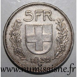 SWITZERLAND - KM 40 - 5 FRANCS 1932 B - SHEPHERD