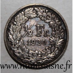 SUISSE - KM 23 - 1/2 FRANC 1920 B - HELVETIA DEBOUT