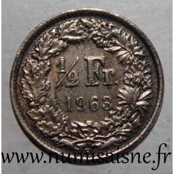 SUISSE - KM 23 - 1/2 FRANC 1963 B - HELVETIA DEBOUT