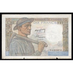 FRANCE - PICK 99 - 10 FRANCS MINEUR - 04/12/1947