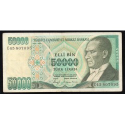 TURKEY - PICK 203 a - 50 000 LIRA - 1970 (1989)
