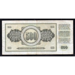 YUGOSLAVIA - PICK 91 a - 500 DINARA - 12/08/1978 - sign 10