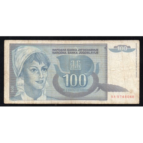 YUGOSLAVIA - PICK 112 - 100 DINARA - 1992