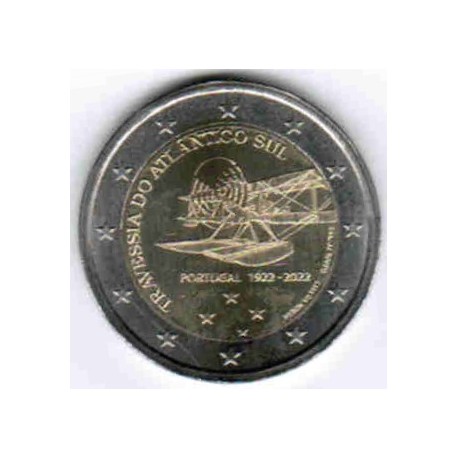 PORTUGAL - 2 EURO 2022 - 100 YEARS OF THE FIRST AIR CROSSING OF THE SOUTH ATLANTIC
