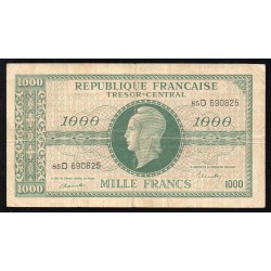 FRANCE - 1000 FRANCS MARIANNE - 1945 - SERIE D - MEAGRE FIGURES