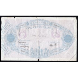 FRANKREICH - PICK 88 - 500 FRANCS BLEU ET ROSE - 09/06/1938