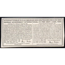 GERMANY - BOND COUPON - INTERNATIONAL GOVERNMENT LOAN - 1930