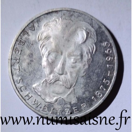 GERMANY - KM 142 - 5 MARK 1975 G - Karlsruhe - 100 years of Albert Schweitzer