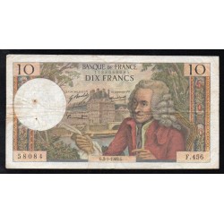 FRANCE - PICK 147 - 10 FRANCS VOLTAIRE - 02/01/1969 - F.456