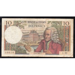 FRANCE - PICK 147 - 10 FRANCS VOLTAIRE - 04/06/1964 - C.92