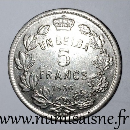 BELGIUM - KM 98 - 5 FRANCS 1930 - EDGE B - French Legend - Albert I