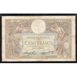 FRANCE - PICK 78 - 100 FRANCS Luc Olivier MERSON - TYPE 1906 - GRAND CARTOUCHE - 17/01/1935 - K.47264