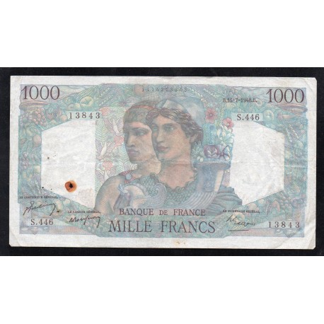 FRANCE - PICK 130 - 1000 FRANCS MINERVE ET HERCULE - 15/07/1948 - S.446