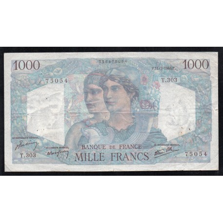 FRANCE - PICK 130 - 1000 FRANCS MINERVE ET HERCULE - 11/07/1946 - T.303