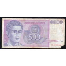 YOUGOSLAVIE - PICK 113 - 500 DINARA - 1992