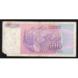 YOUGOSLAVIA - PICK 113 - 500 DINARA - 1992