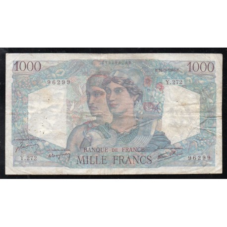 FRANCE - PICK 130 - 1000 FRANCS MINERVE ET HERCULE - TYPE 1945 - 16/05/1946 - Y.272