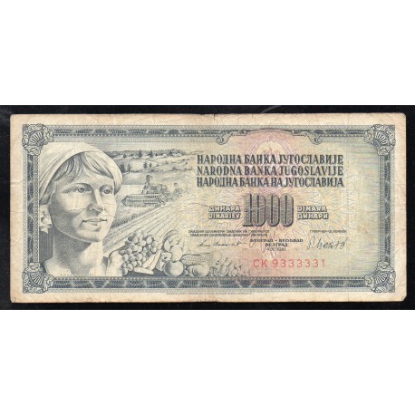 YUGOSLAVIA - PICK 92 d - 1000 DINARA - 04/11/1981 - SIGN 11