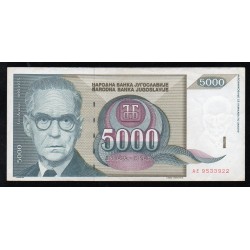 YOUGOSLAVIA - PICK 115 - 5 000 DINARA - 1992