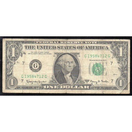 ETATS-UNIS - PICK 443 b - 1 DOLLAR 1963 A - SERIE G