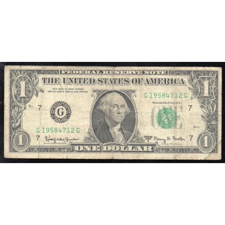 UNITED STATES OF AMERICA - PICK 443 b - 1 DOLLAR 1963 A - SERIE G