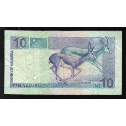NAMIBIA - PICK 4 b - 10 NAMIBIA DOLLARS - UNDATED (2001) - SIGN 3 - PREFIX A