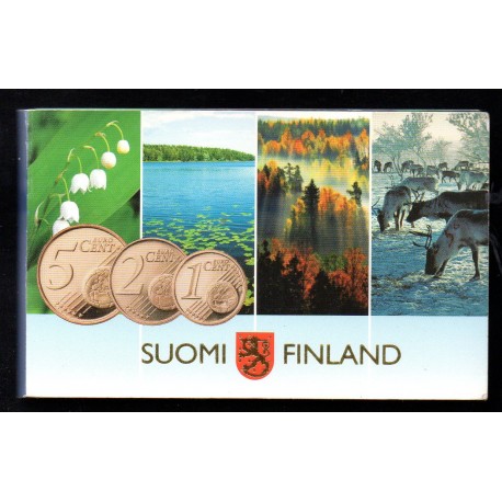 FINLAND - BOX SET 1, 2 AND 5 CENTS - 2007